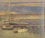 Theodore Robinson Boats at a Landing (nn02) oil painting